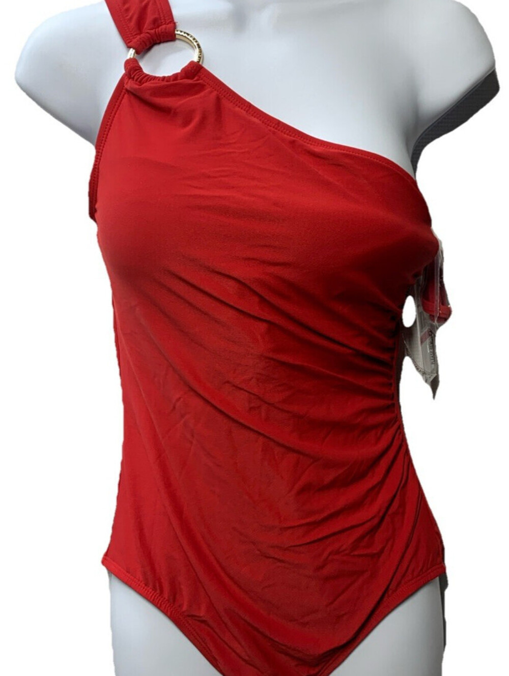 Michael Kors Women's Standard Solid Logo Ring Shoulder One Piece Red Size 10